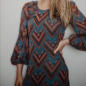 Colorful long sleeve dress